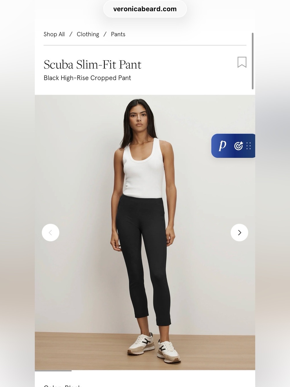 Veronica Beard Scuba Slim-Fit Cropped Pants — Black